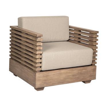 Vivid Outdoor Patio Chair In Light Eucalyptus and Taupe
