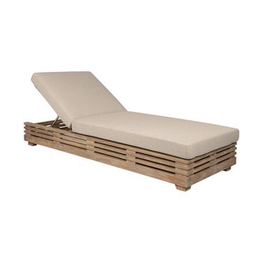 Vivid Outdoor Patio Chaise Lounge Chair In Light Eucalyptus and Taupe