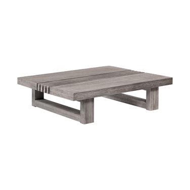 Vivid Outdoor Patio Coffee Table In Gray Eucalyptus