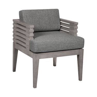 Vivid Outdoor Patio Dining Chair In Gray