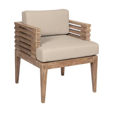 Vivid Outdoor Patio Dining Chair In Light Eucalyptus and Taupe