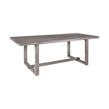Vivid Outdoor Patio Dining Table In Gray Eucalyptus