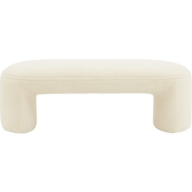 Vivie Faux Shearling Bench In Ivory