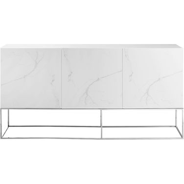 Vizzione Marbled Porcelain Buffet with Storage In White