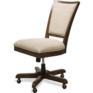 Vogue Plymouth Brown Oak Upholstered Desk Chair