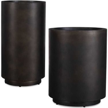 Volcan Outdoor Planters Set of 2 In Bronze