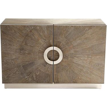 Volonte Weathered Oak And Stainless Steel Cabinet