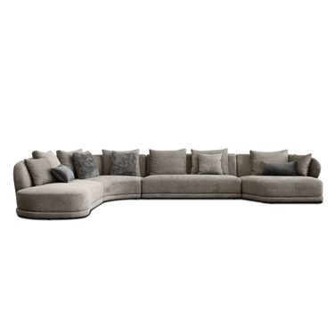 Voltaire 4-Piece Rsf Chaise Sectional In Brindle Brown