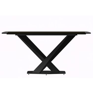 Voren 55 Inch Dining Table with Glass Top In Black
