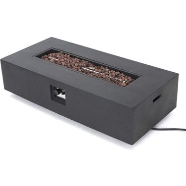 Vortical 50 Thousand Btu Outdoor Rectangular Concrete Firepit In Dark Grey