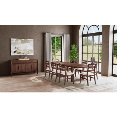 Voss 96 Inch Dining Room Set In Sable