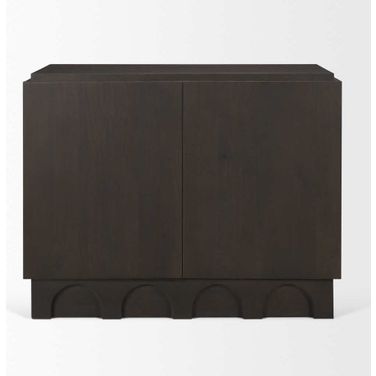 Wagner Wood with Arched Design Accent Cabinet In Brown