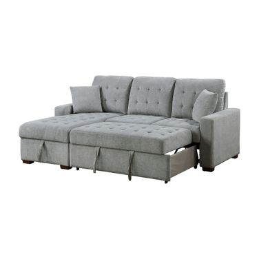 Waitsfield 2-Piece Sectional with Left Chaise, Pull-out Bed and Hidden Storage In Gray