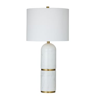 Wake Table Lamp In White and Brass