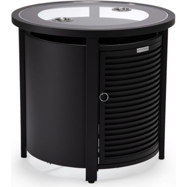 Walbrooke Patio Round Tank Holder Slat Design In Black