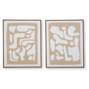 Waldett Wall Art Set of 2 In Beige and White