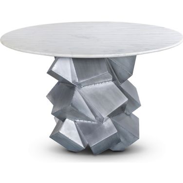Walker Dining Table In White and Silver