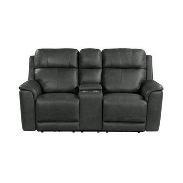 Walker Power Loveseat with Console In Aline Anthracite