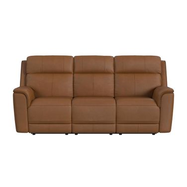 Walker Power Motion Sofa with Power Headrest and Lumbar In Butternut