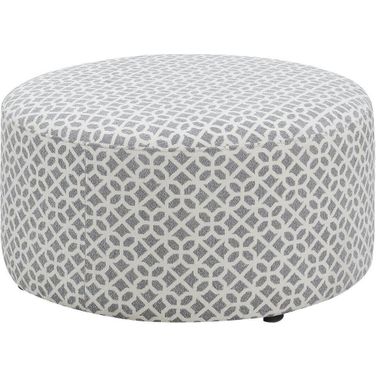 Walker Round Ottoman In Gray Lattice