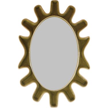 Wall Mirror with Reclaimed Wood Frame and Glass In Beige and Brown