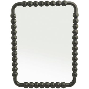Wall Mirror with Resin Frame and Reclaimed Wood Accents In Black