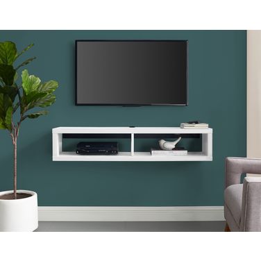 Wall Mounted 48 Inch TV Console Entertainment Center In White