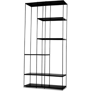 Wall Unit Etta Tall-Metal Shelves/Industrial Black Frame