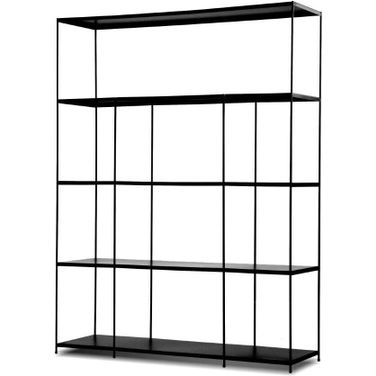 Wall Unit Etta Wide-Metal Shelves/Industrial Black Frame