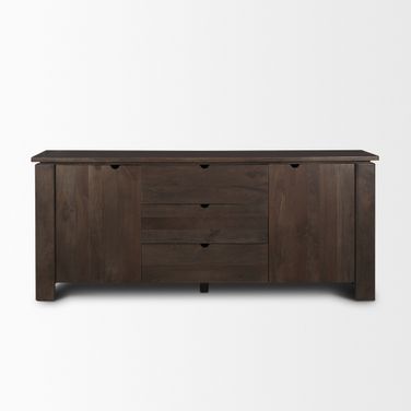 Wallen 2 Door Solid Wood with 3 Drawers Sideboard In Brown