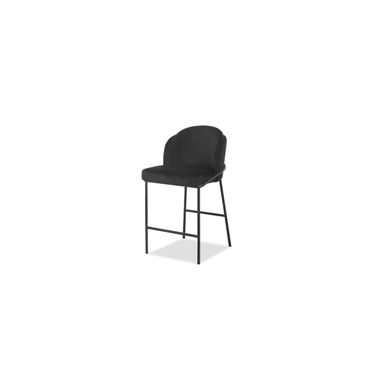 Wallen Counter Stool Set of 2 Black Powder Coated Steel Base In Crow Black