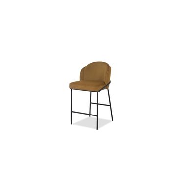 Wallen Counter Stool Set of 2 Black Powder Coated Steel Base In Fennelseed