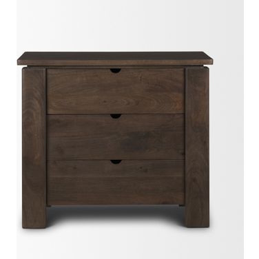 Wallen Solid Wood 3 Drawer Accent Cabinet In Brown