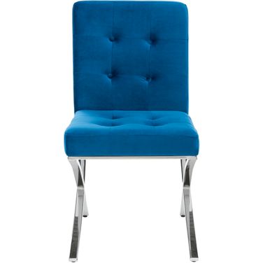 Walsh Navy/Chrome Tufted Side Chair