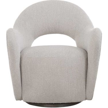 Wander Fabric Swivel Chair In Brown