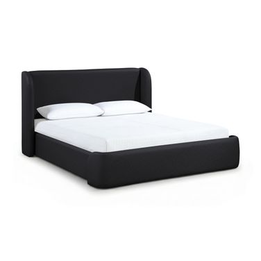Warby Vegan Leather Upholstered Full Bed In Black