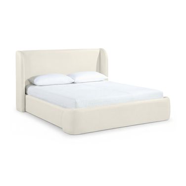 Warby Vegan Leather Upholstered King Bed In Cream