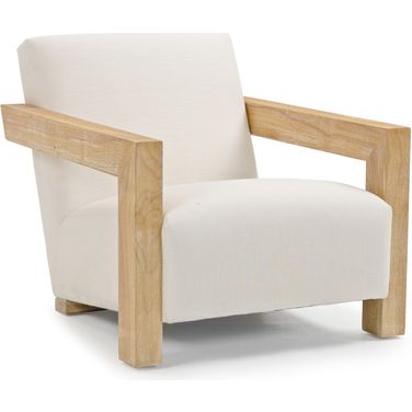 Ward Linen Textured Fabric Accent Chair In Cream/Natural