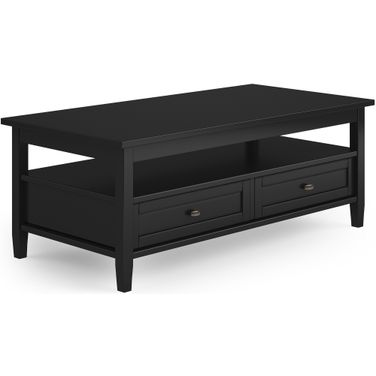 Warm Shaker Solid Wood Coffee Table In Black