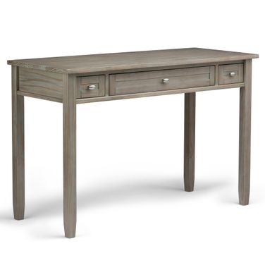 Warm Shaker Solid Wood Desk In Distressed Grey
