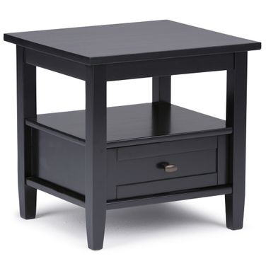Warm Shaker Solid Wood End Table In Black