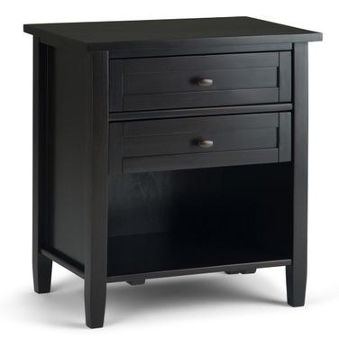 Warm Shaker Solid Wood Nightstand In Hickory Brown