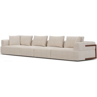 Warner 2 Piece Long Sofa Set In Beige