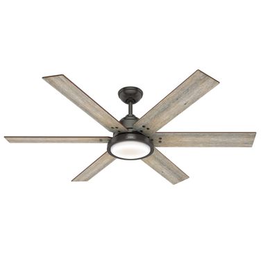 Warrant 60 Inch Energy Star Ceiling Fan with LED Light Kit and Wall Control In Noble Bronze and Barnwood