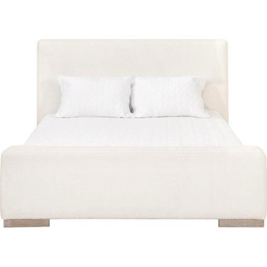 Stitch and Hand Warren California King Bed In Snow and Natural Gray