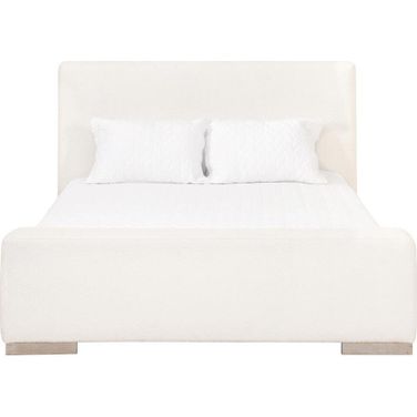 Stitch and Hand Warren Queen Bed In Snow and Natural Gray