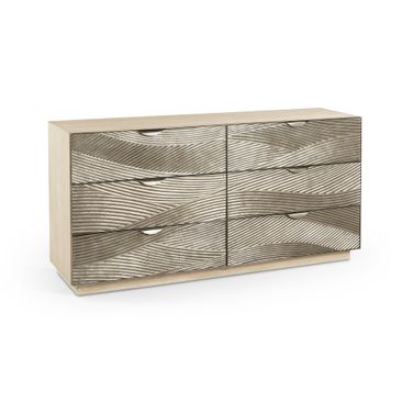 Water Capillary Cast Metal Texture Double Dresser In Beige