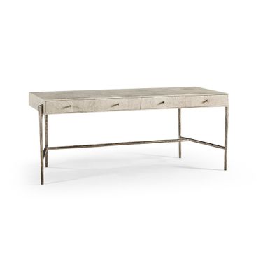 Water Surge Madrona Burl Desk In Beige