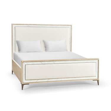 Water Tideline Bone and Linen King Upholstered Bed In Beige