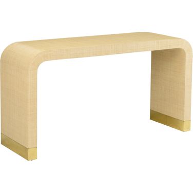 Waterfall Console In Tan and Gold